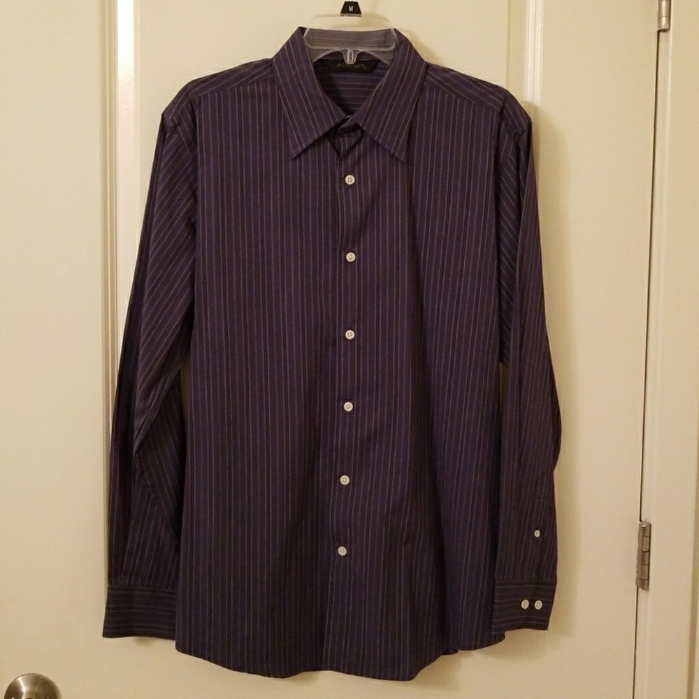 Men's Axist Gray and Black Striped Shirt
